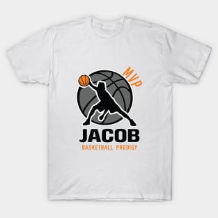 Jacob MVP Custom Player Basketball Prodigy Your Name T-Shirt